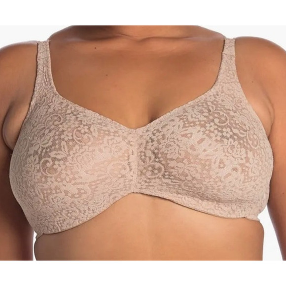 Wacoal 65547 Halo Lace Full Figure Underwire bra tan size 36D - Picture 1 of 8
